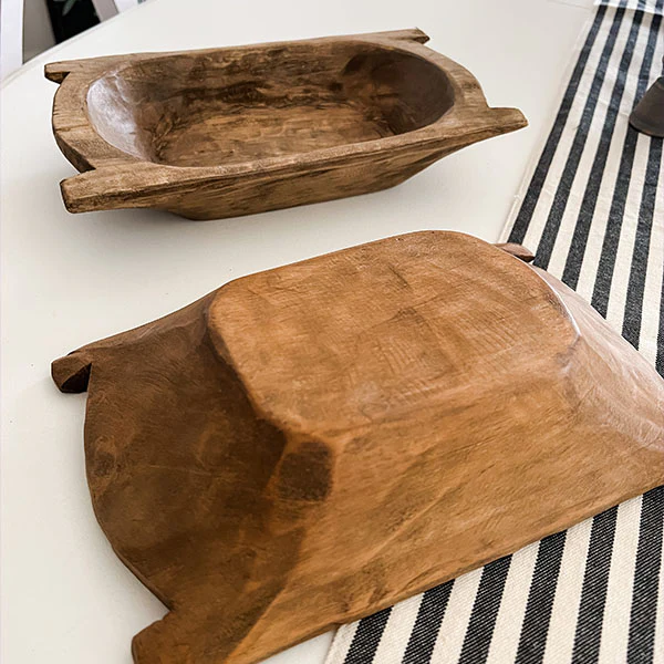 Handmade European Dough Bowls, Set of 2