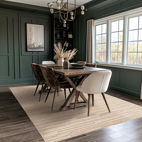 Abstract Striped Wool Area Rug, Pick Your Color/Size