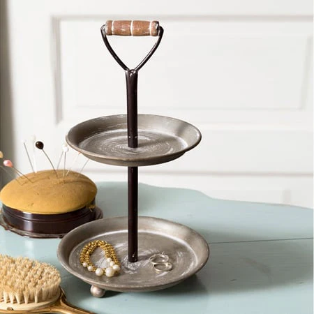 Two-Tier Galvanized Display Stand