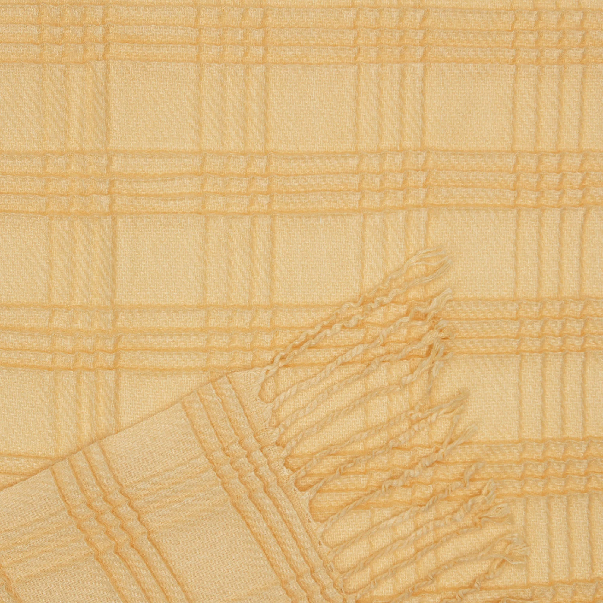 Pleated Plaid Throw Blanket