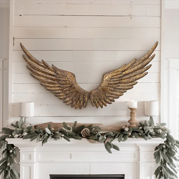 Antique Inspired Gold Distressed Wings