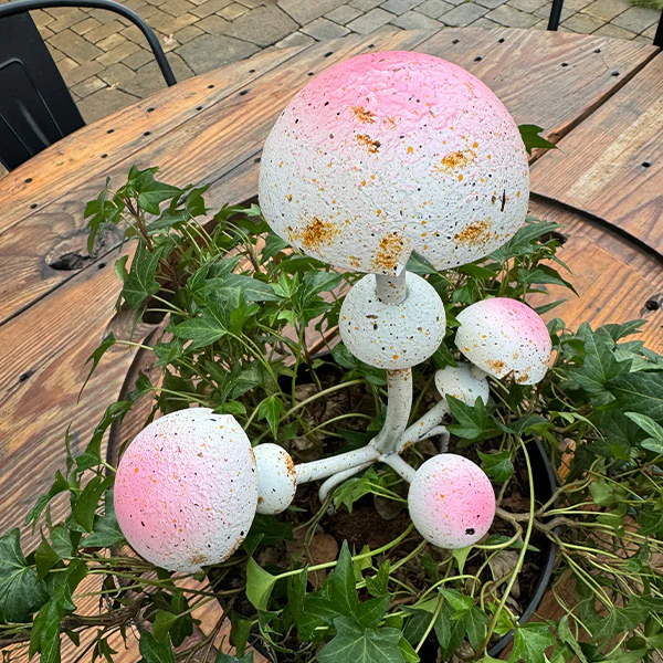 Iron Hand-painted Mushroom Garden Stake