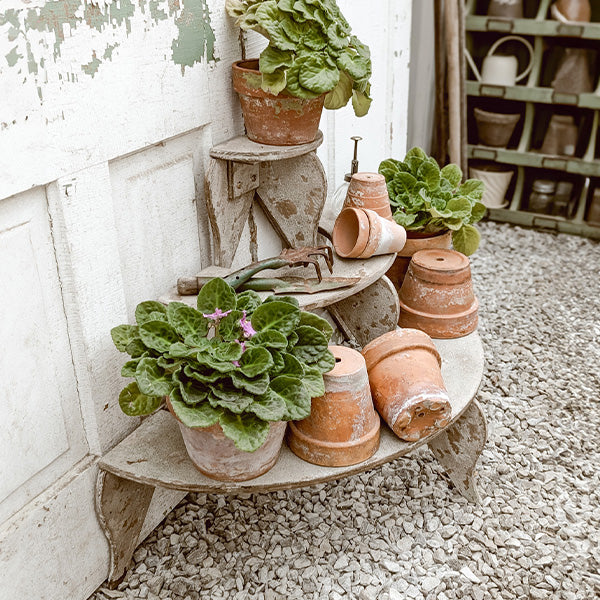 Rustic Wood Garden Tiered Plant Stand