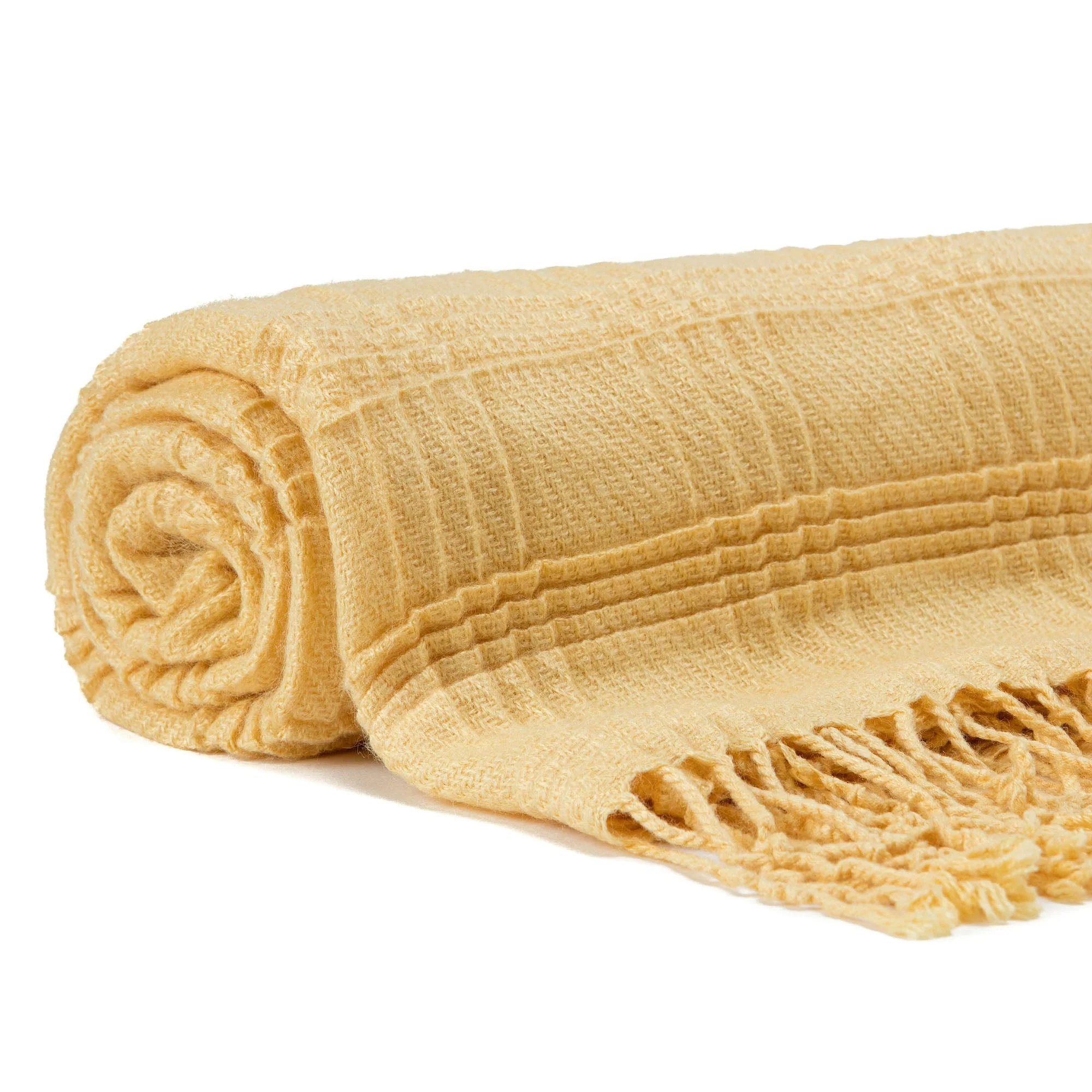 Pleated Plaid Throw Blanket