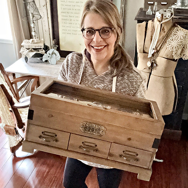 Vintage Inspired Wood Chest With Drawers