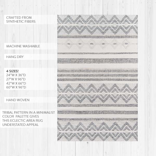 Machine Washable Eco-Friendly Hand-Woven Hermosa Rug, Pick Your Size