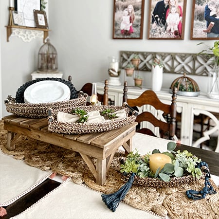 Seagrass Basket Trays with Handles, Set of 3