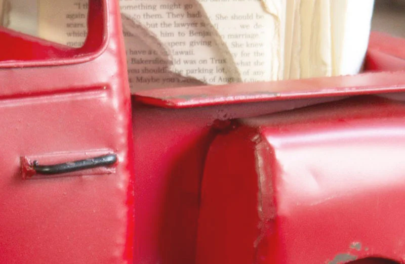 Antiqued Red Metal Truck