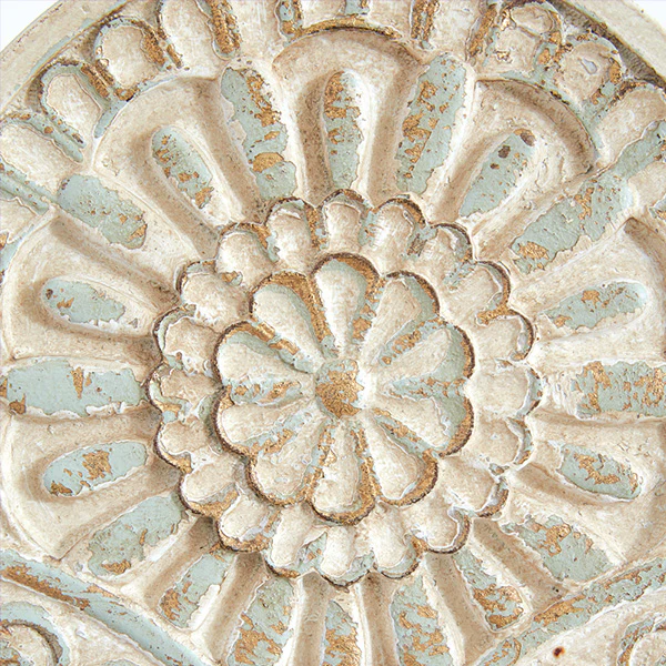 Ornate Wood Table Lamp with Metal Shade