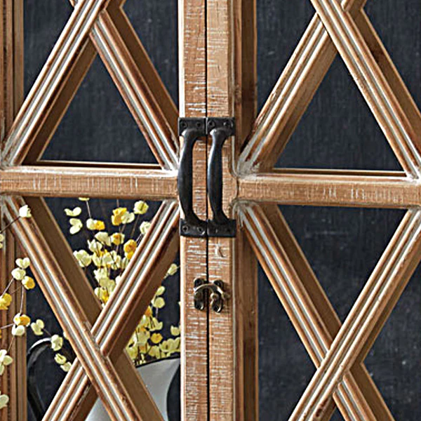 Window Mirror with Distressed Wood Frame