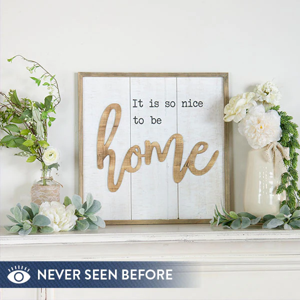 It's So Nice to Be Home Wooden Sign