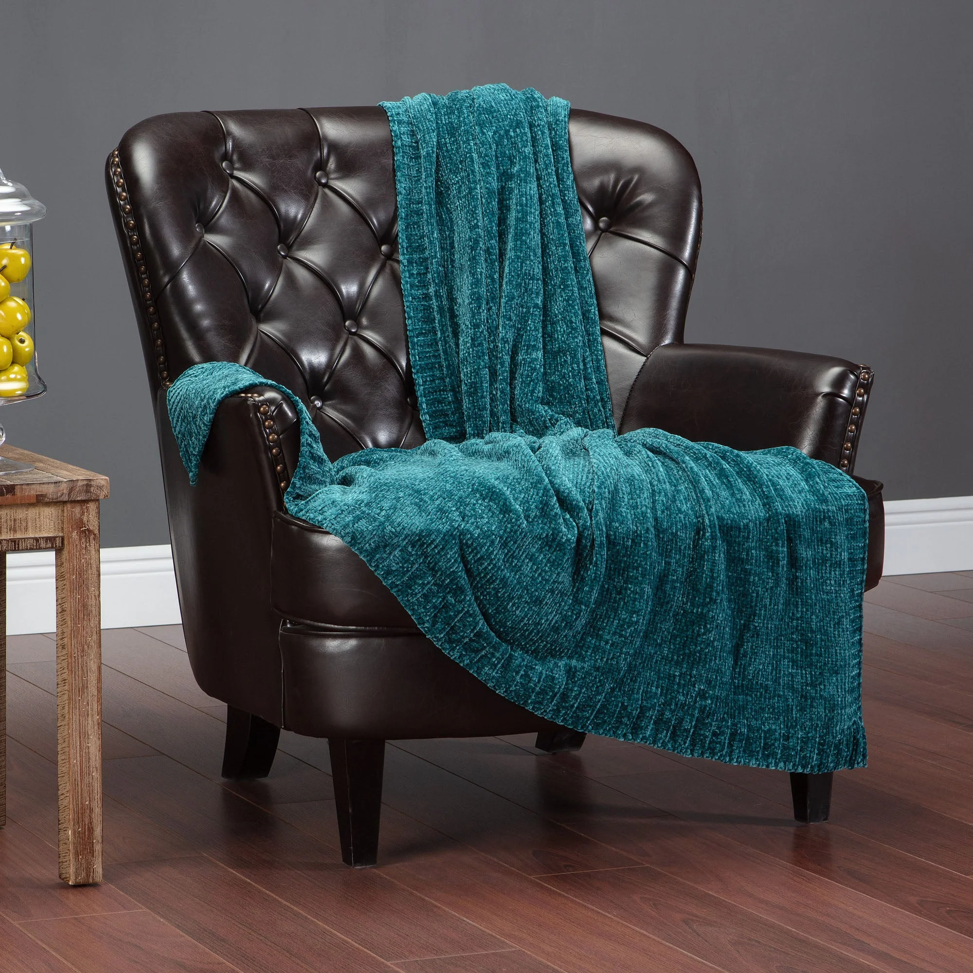 Chenille Luxe Border Throw Blanket