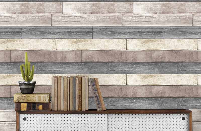 Natural Wood Plank Shiplap Peel and Stick Wallpaper