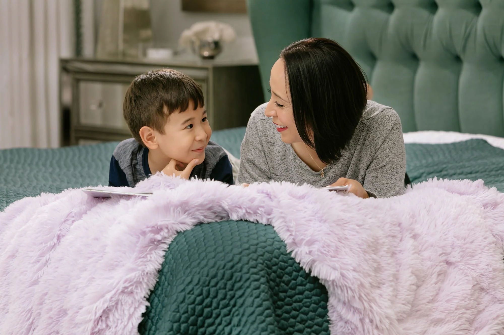 Solid Faux Long Fur Throw Blanket