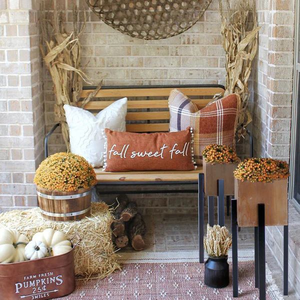 Wooden Cube Planters on Stands, Set of 2