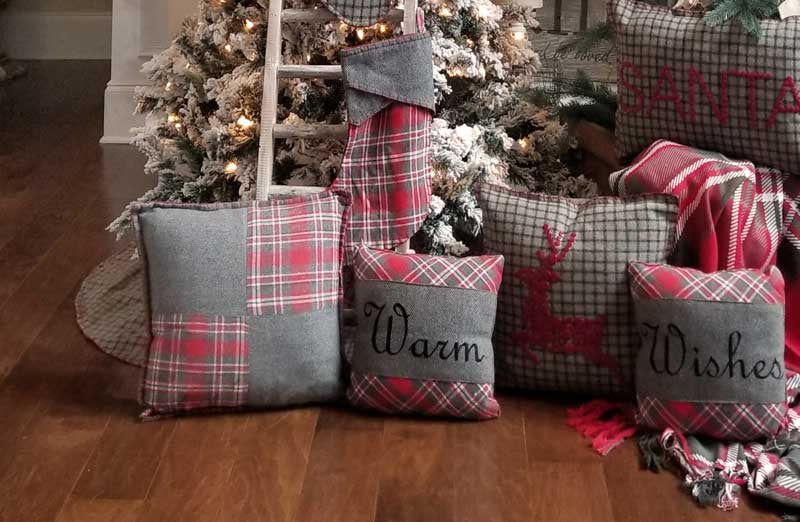 Plaid Patchwork Pillow