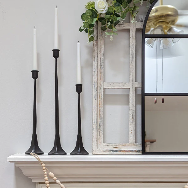 Metal Taper Candle Holders, Set of 3