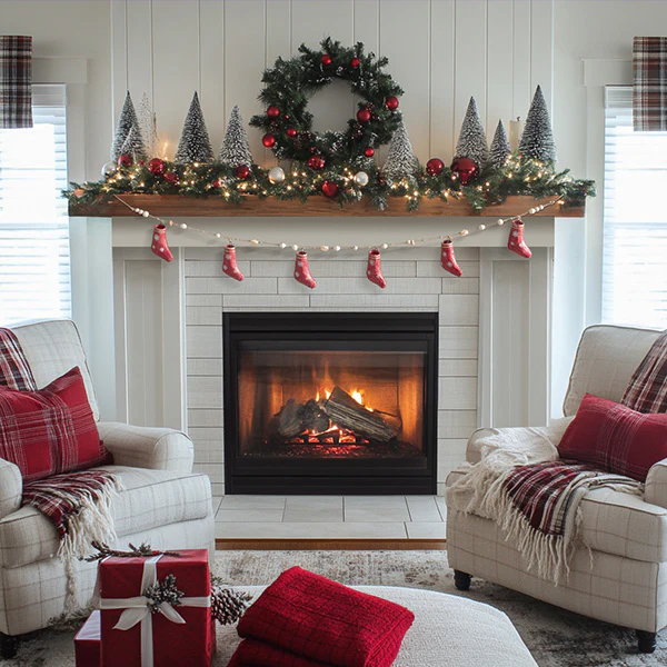 62 Inch Paper Mache Stocking Christmas Garland