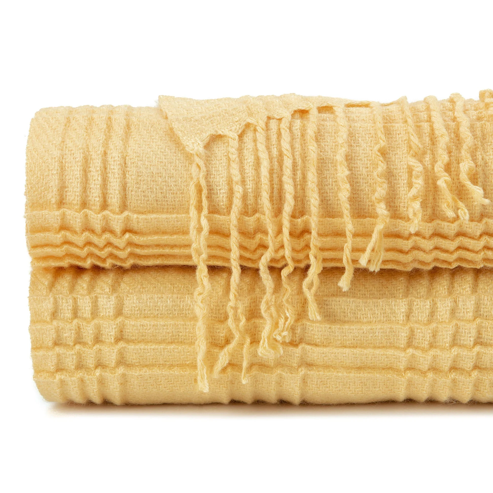 Pleated Plaid Throw Blanket