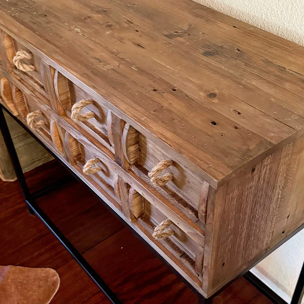 Rustic Reclaimed Wood Storage Console Table