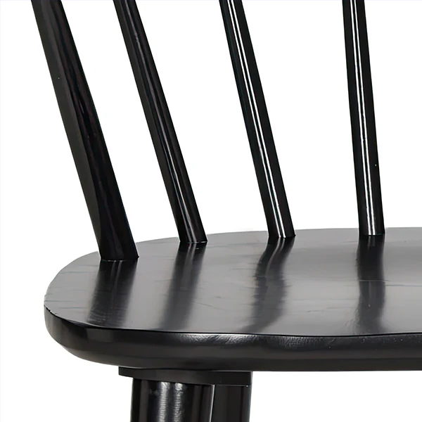 Black Wooden Side Chairs, Set of Two