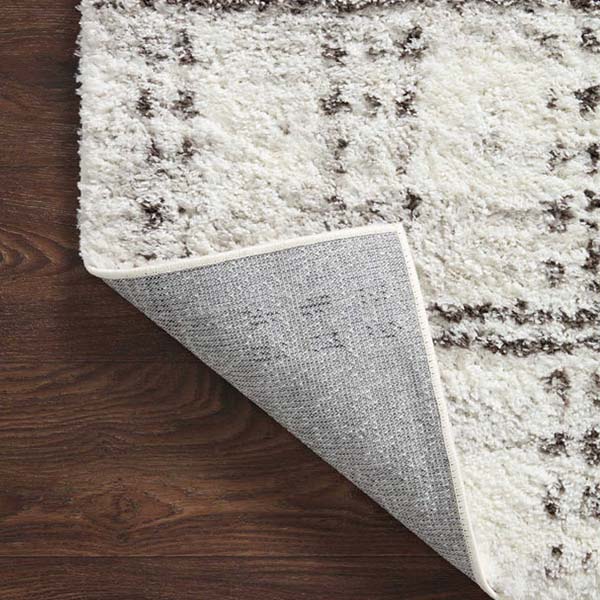 Cream and Gray Shag Rug, Pick Your Size