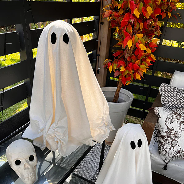 Light Up LED Ghosts with Timer, Set of Two, Choose Your Size