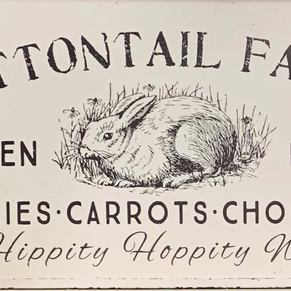 36 Inch Vintage Inspired Cottontail Farms Bunny Art