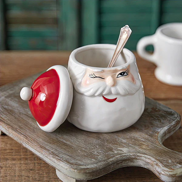 Winking Santa Cream and Sugar, Set of 2
