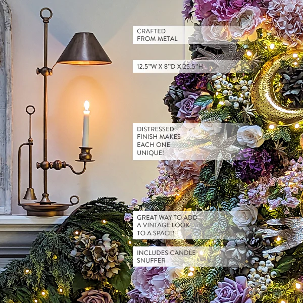 French Bouillotte Inspired Candle Brass Desk Lamp