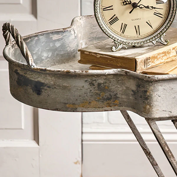 Distressed Metal Butler Table Tray