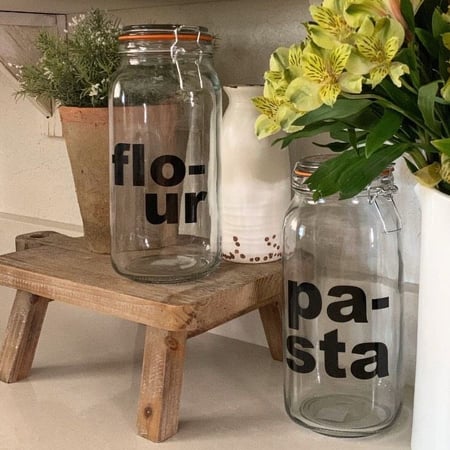 Triomphe France Glass Jar Canisters Set of 2, Pick Your Size | Retro Kitchen