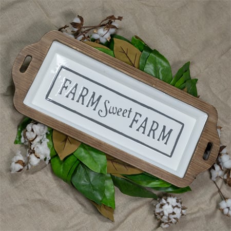 Enamel Farm Sweet Farm Framed Tray