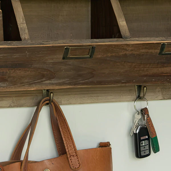 9 Cubby Entryway Wall Shelf with Hooks