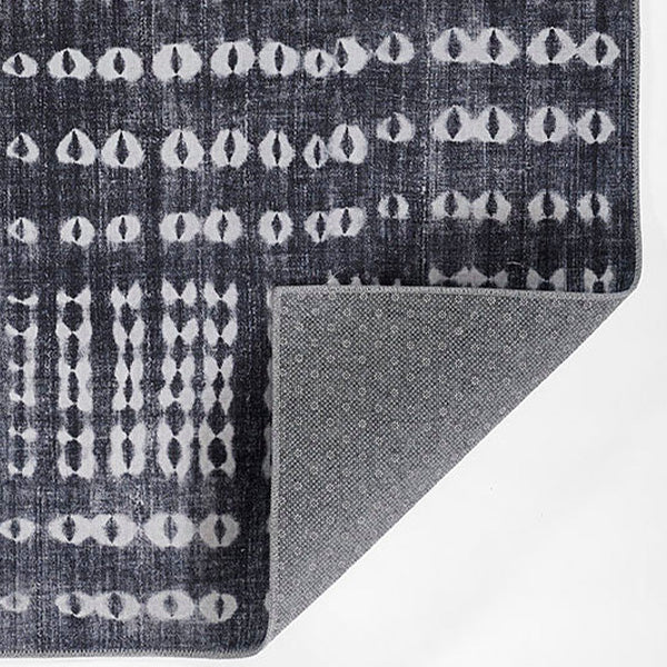 Abstract Charcoal Plaid Area Rug, Pick Your Size