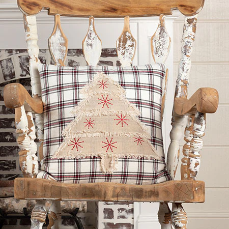 Plaid Christmas Tree Pillow