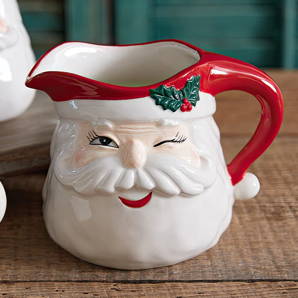 Winking Santa Cream and Sugar, Set of 2