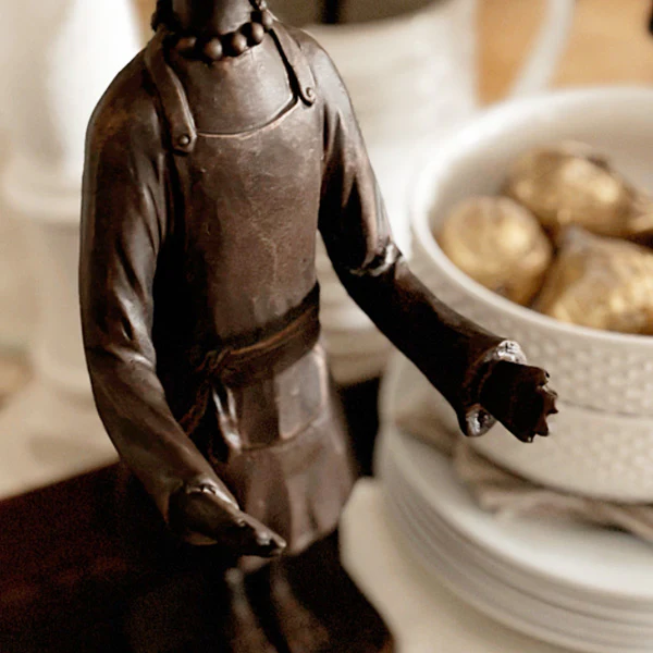 Bronze Girl Reindeer Bowl