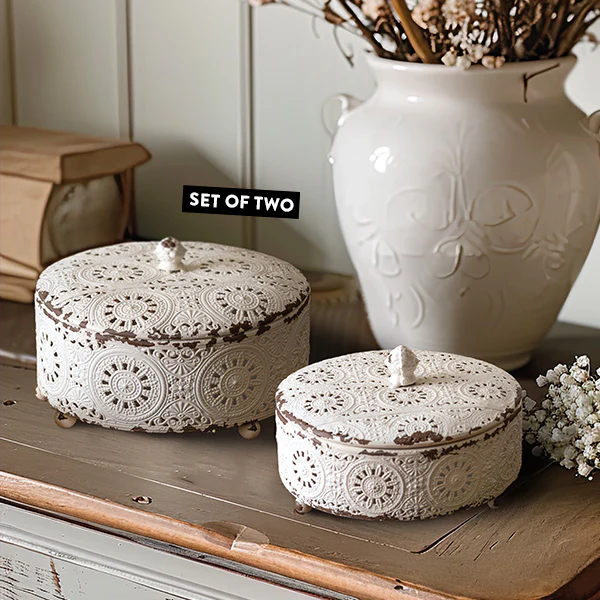 Chippy Curio Storage Boxes, Set of 2