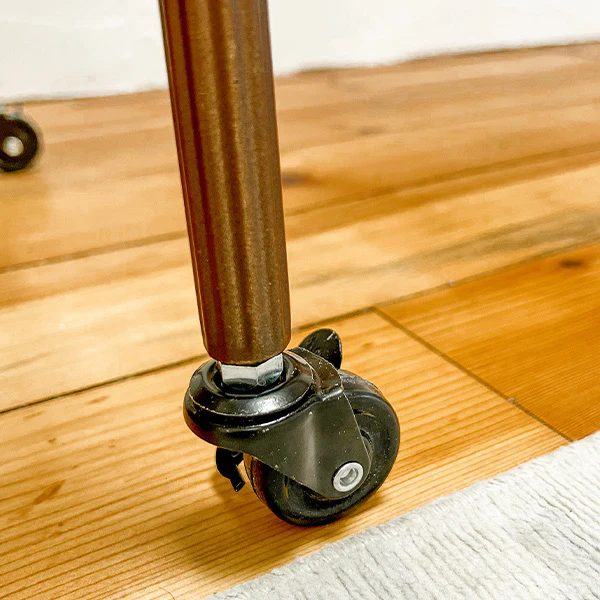 Folding Bronze Bar Cart with Wheels