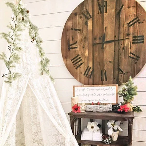 MASSIVE Repurposed Electric Reel Wooden Spool Wall Clock