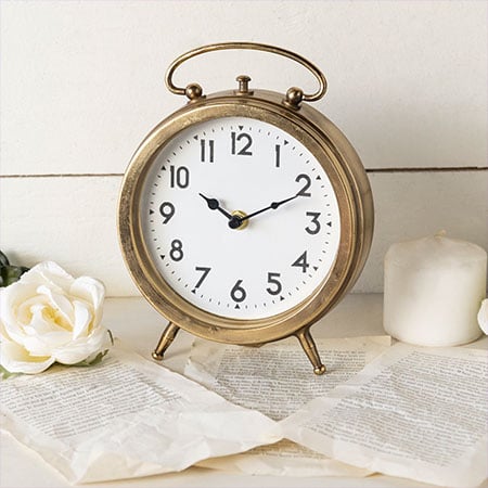 Gold Metal Finish Table Clock