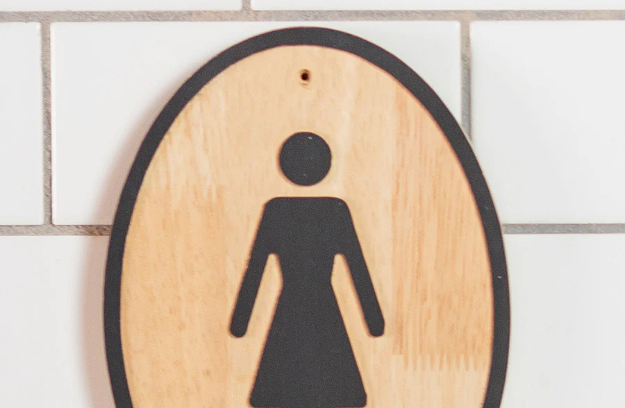 Wooden Bathroom Signs, Set of 2
