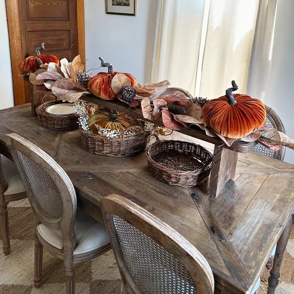 Multiuse Farmhouse Plant Stand Wooden Bench, Set of Two