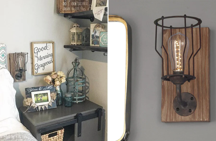 Rustic LED Wall Sconce