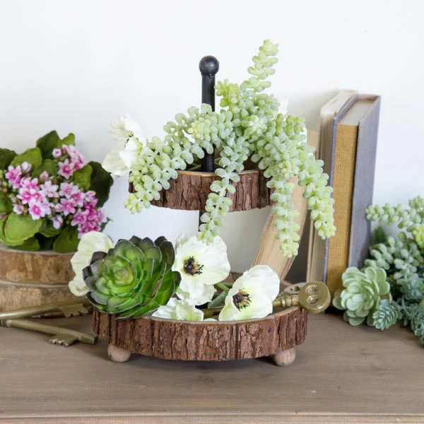 Two Tier Wood Bark Stand