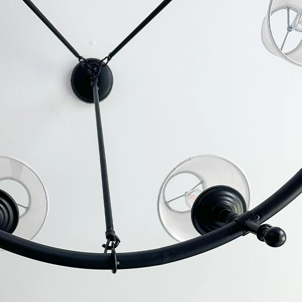 Refined Farmhouse 6 Light Chandelier with Shades