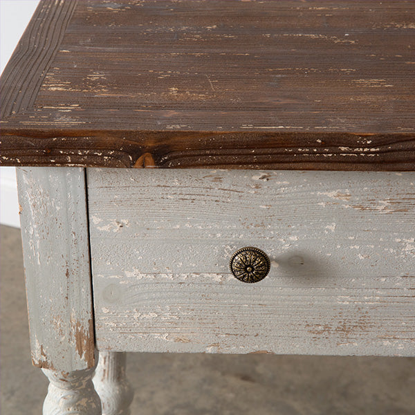 Antiqued Finish Wooden High Table