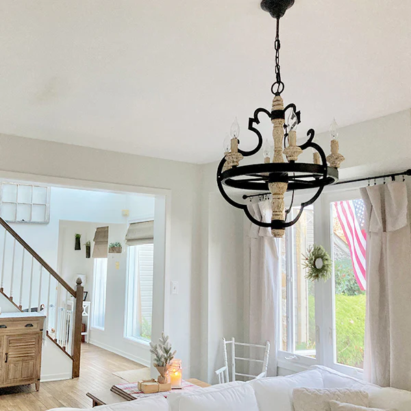 Rustic Modern Six Light Chandelier
