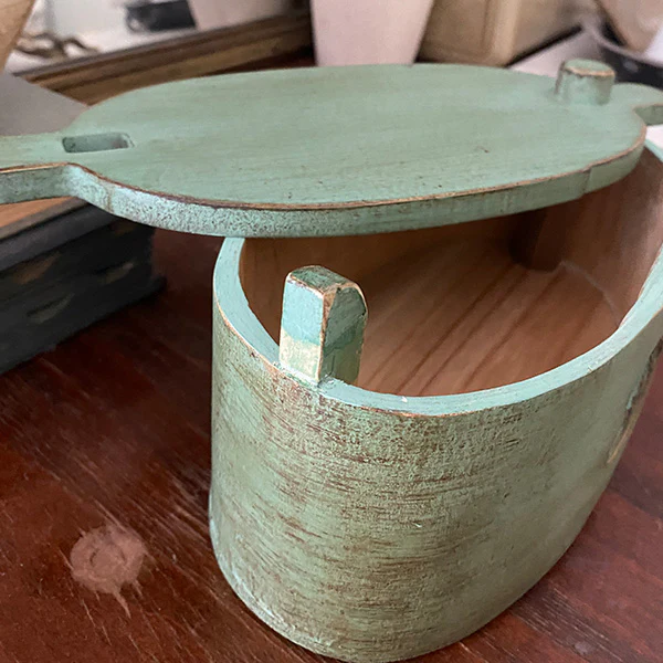 Green Folk Art Bentwood Box